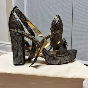 Alexandre Birman Mabeleh Metallic Leather Platform Sandals Gold - 41.5/10.5M